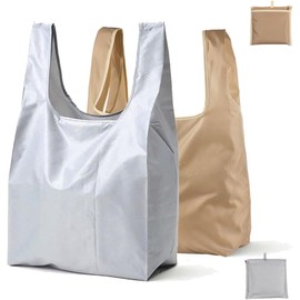 Life Passion Set of 2 (1 Black with Appreciation) Shopping Bag, Plastic Bag, Pocket Bag, Shopping Bag, For Cars, 6.8 gal (22 L), Large Capacity, For Shopping, Eco Bag, Washable, Compact, Foldable,