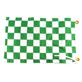 White and Green Checkered Flag 12x18 Inches - Perfect for UTV ATV SxS Boats - Attach to Whip Lights or Flag Poles - Double Sided - Ulti Offroad