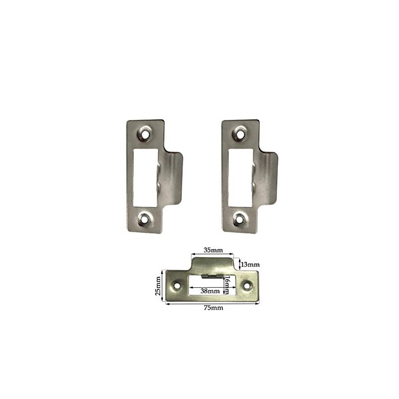 Short Strike Plate Mortice Latch x 1 - Polished Stainless