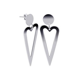 925 Sterling Silver 17mm Wide Open Heart Post Back Stud Earrings for Women