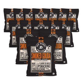 Pop Daddy Flavored Pretzels Sticks, Smoked Gouda Flavor, 3oz Healthy Gourmet Pretzels Snacks, 15 Pack
