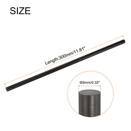QUARKZMAN Carbon Fibre Rod, 9 mm x 300 mm Carbon Rod for RC Plane DIY Craft Dragon Wing Tube Quadcopter Arm Repair Pack of 5