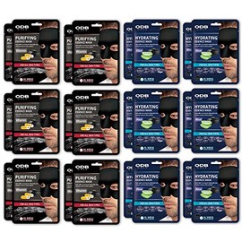 Odb For Men Mascarilla De Esencia De Carbón Para Hombres Barbudos 24 Pk Mascarilla Facial Hidratante De Aloe Y Vitamina Purificante Para Hombres Con Barba Mascarillas De Hoj