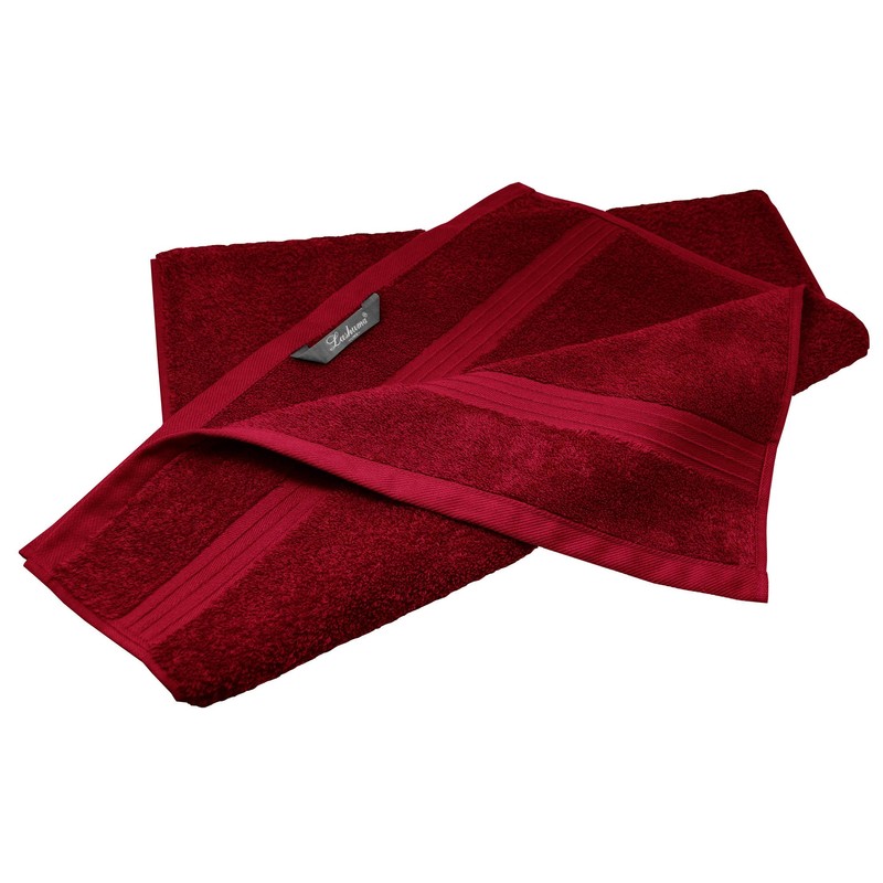 Lashuma Embroidered Hand Towel Red Ruby with Monogram, Terry Towelling