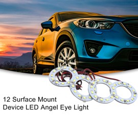 ACROPIX 40mm 12 Surface Mount Device LED Ring Light White - Pack of 4