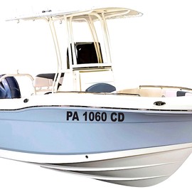 Custom Boat Registration Numbers & Letters (Two Sets) Marine Vinyl Lettering Sticker Decal