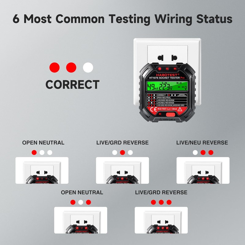 Socket Tester UK, Circuit Testers Rcd Plug Tester Mains Outlet