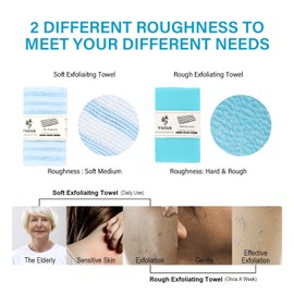 Yiclick Pack of 2 Back Scrubber Back Brush, Exfoliating Glove, Loofah Sponge, Shower Sponge, Exfoliating Sponge, Body Scrubber, Loofah Sponge, Bath Shower (Black)