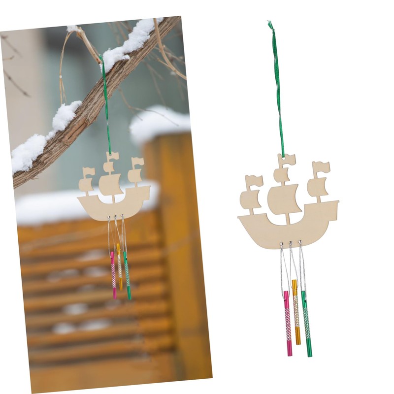 Gatuida 1 Set DIY Sailboat Wind Chime Craft Kit for