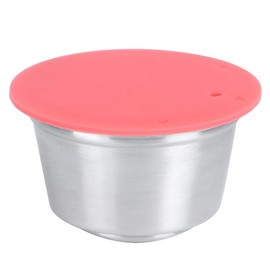 Taza de Cápsula de café Recargable Reutilizable de Acero Inoxidable Apta para Cafetera Dolce Gusto Cápsulas de Acero Inoxidable (Rojo)