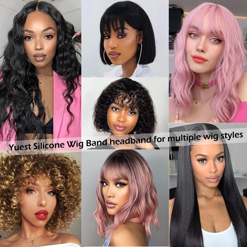 Yuest 3 Pcs Silicone Wig Grip Bands for Lace Front