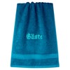 Lashuma Hand Towel Embroidered with Guests Blue - Petrol, Linz