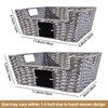 OUTBROS Storage Box Hand-Woven Wicker Storage Baskets, Multipurpose Open-Front Bin,