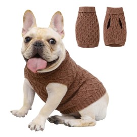 Cute pet Dog Sweater Turtleneck Classic Pet Knitted Sweaters Warm Cute Puppy...