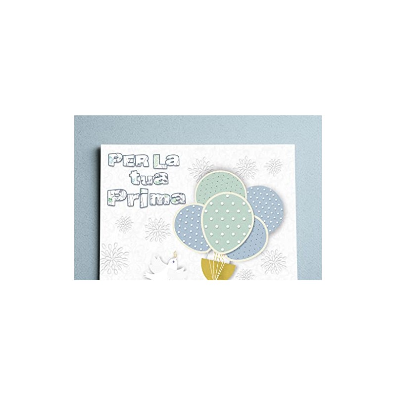 First Holy Communion Card - Offset Print (Light Blue Balloons)