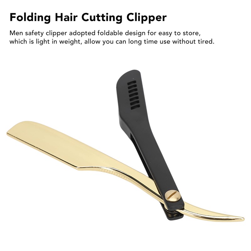 Foldable Beard Clipper Stainless Steel Safety Manual Vintage Straight Clipper