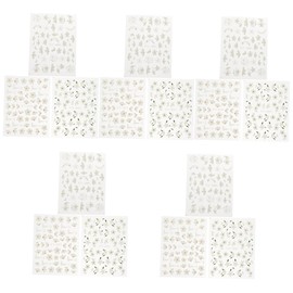 FRCOLOR 15sheets Embossed Floral Nail Stickers for Nail Art Design Decals Easy Application Creative Decoration and Crafts