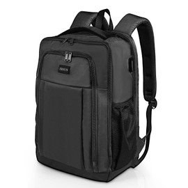 ZRSUN Travel Backpack, Business Anti Theft Slim Sturdy Laptops Backpack with USB Charging Port, Water Resistant College School Laptop Bag for Men & Women Fits 15.6 Inch Notebook (Black)