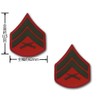 Marine Corps Chevron: Corporal - green embroidered on red, male