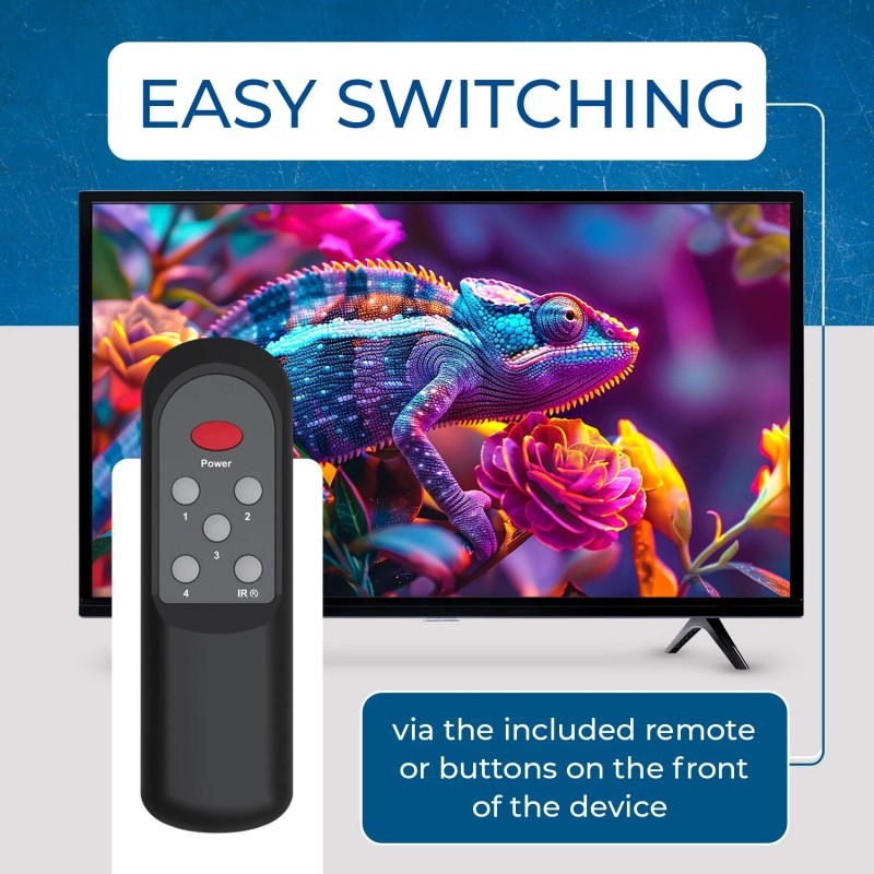 OREI 8K 4-port HDMI™ Switch (Audio Extract) (BK-41A)