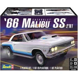 Revell 85-4520 1966 Chevy Malibu SS 2N1 - Kit de construcción de modelos de plástico, escala 1:24, nivel de habilidad, 92 piezas, modelo 4, color negro