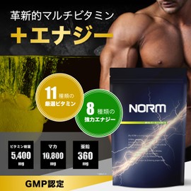 NORM Gnome Multi-Vitamin, Energy, 30-Day Supplement, 11 Carefully Selected Vitamins, Maca, Zinc, Arginine, Citrulline, Biotin, Vitamin C, Made in Japan