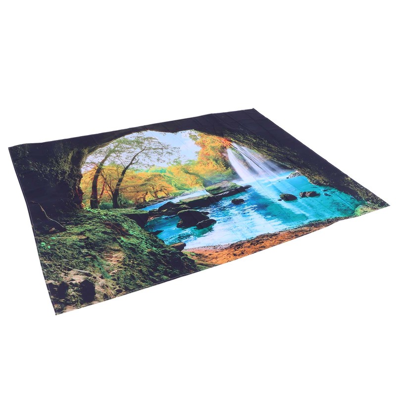 Cave River Landscape Pattern Tapestry Wall Hanging Wall Blanket for