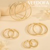 VEEDOFA Large Rhinestone Hoops Earrings for Women, Sparkly Cubic Zirconia