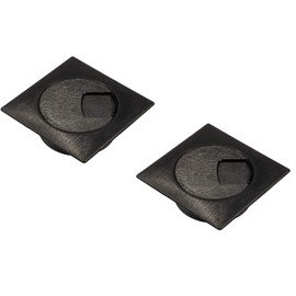 Gedotec Cable Guide Desk Made of Sturdy ABS Plastic | 2 Pieces Square Cable Outlets 60 mm | PLAZA | Cable Box Black | Cable Guide Square for Push In | Cable Duct Desk