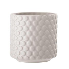 Nordring Ceramic Flower Pot Dotty - colorful Planter, Pot for plants, sukkulents Size M (12,5 cm ø) Dia 5'' H 5'', Stoneware, white