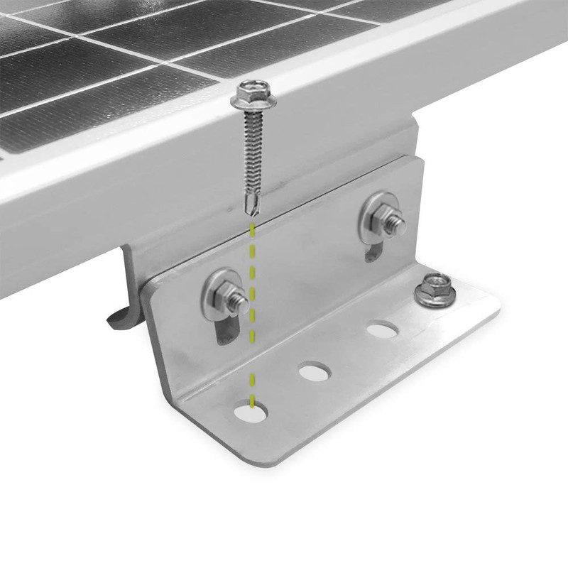 Newpowa Solar Panel Mounting Curved Z Bracket with Nuts and