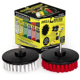 Carpet Cleaning Drill Brush - Indoor/Outdoor Large Spin Brush Cleaning Kit - Upholstery Cleaner - Deck Brushes - Grout Cleaner - Hard Water, Calcium, Mineral Deposit, Soap Scum, Rust, Leather, Glass