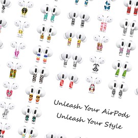 RockMax for AirPods Skin, Smile Emoticon Decal Stickers for Air Pods Pro, Artistic Wrap Tattoos for AirPods 2nd Generation, Waterproof, No Bubble, Ideal Gift for Kids and Adults