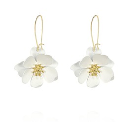 SIXDUTON Flower Earrings Women, Large Flower Earrings Pendant for Girls Women Party Accessories Everyday Wedding, Unit size, Sterling Silver, No Gemstone