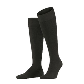 FALKE Lufthansa Travel & Comfort Men's Energizing Wool Knee Socks Breathable Climate Regulating Odour-Inhibiting Wool Compression Socks Elegant for Travel Long Standing Flights 1 Pair, Brown (Brown
