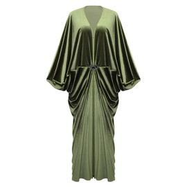 BABEYOND 1920s Velvet Cocoon Gown - Hollywood Style Robe Great Gatsby Party Outfit Women Batwing Sleeves Art Deco Coat Robe