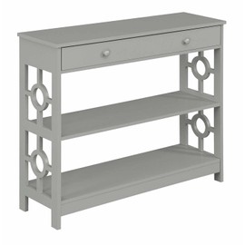 Convenience Concepts Ring 1 Drawer Console Table with Shelves, Gray