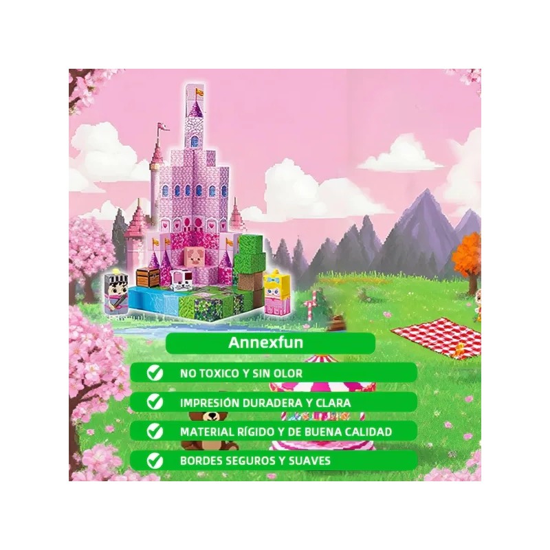 Bloques Magnéticos Juguete Castillo Rosa 100 Piezas