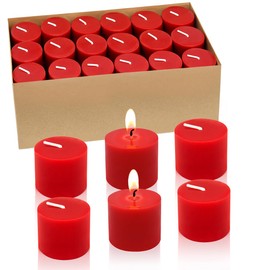 10 Hours Red Votive Candles Bulk, 36 Packs Small Unscented 1.5 Inch Diameter Colored Wax Candles for Christmas Wedding, Party, Holiday & Home Decoration