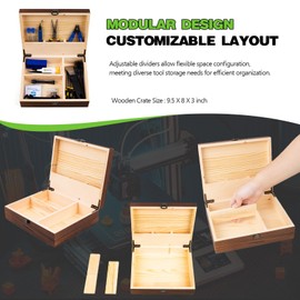 3D Printing Tool Set with Wood Box – 3D Printer Tools Features a deburring Tool, Wire Cutter, Drill, and Scraper for Model cleanup, Surface Smoothing, and Precise Drilling.