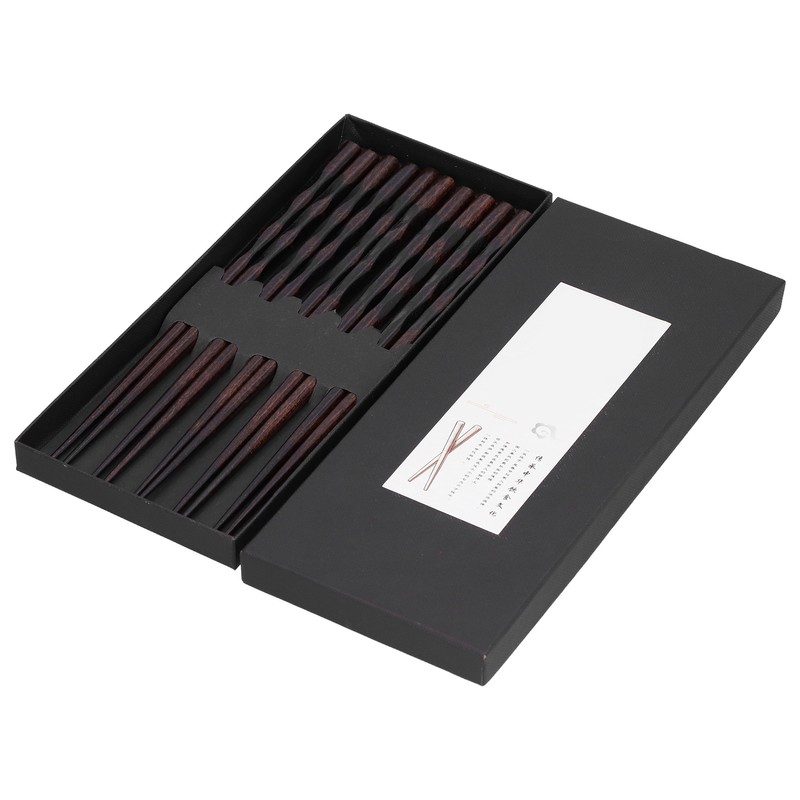 5Pairs Chopsticks Simple Reusable Wooden Pointed Chopsticks Natural Environmentally Friendly