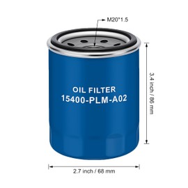 15400-PLM-A02 Heavy Duty Spin-On Oil Filter Compatible with CK30-1 CK35-1 D21A-7/8 JW30-2 Accord CR-V Civic HR-V and Other Models Replaces PF2057 MD135737 BD52007 B1402 P502007 (6PCS)