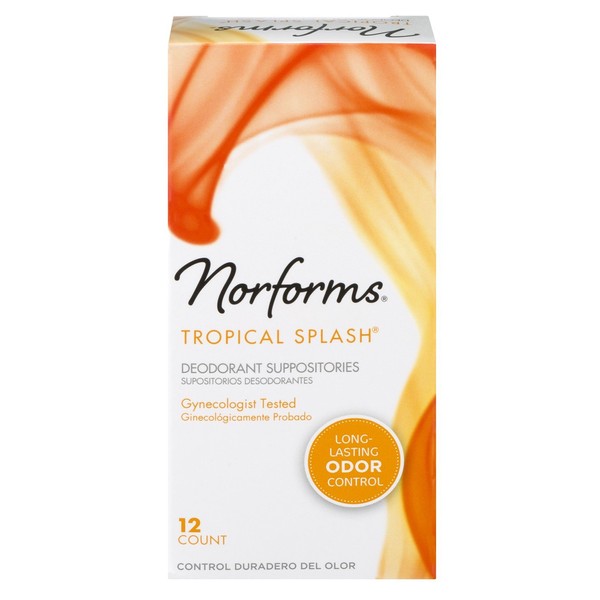 Norforms Feminine Deodorant Suppositories - Tropical Splash - 12 ct - 2 pk