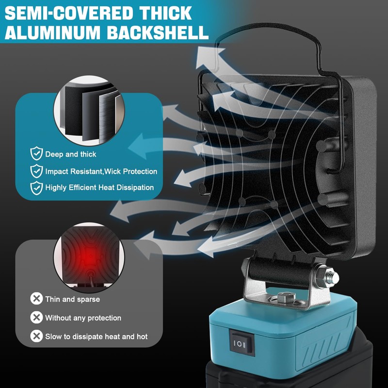 Aernair 34W 5000LM Flashlight - Compatible with Makita 18V LXT