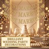 Guttiuaa Just Married Banner, 3 Pcs Gold Glitter Wedding Bunting