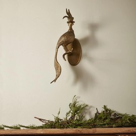 Gresonic 3D head Wall Mount Ornament, Animal Heads for Wall Art Hanging Sculptures, Small Metal Wall Resin Art Wall Decor Ornament Waterproof Bronzed Resin Decorations for Home (bird head)