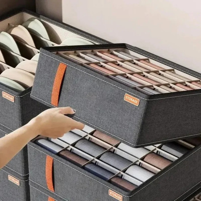 Wardrobe Clothes Organizer 6-20 Grids Clothes Trousers Jeans Storage B