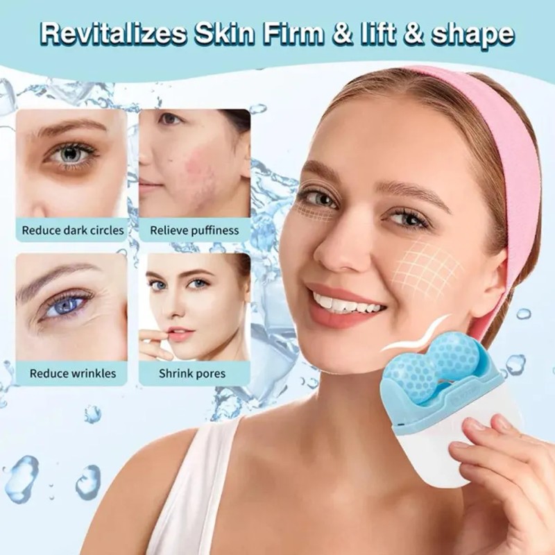 Dispositivo De Belleza Porttil Ice Roller De Doble C -