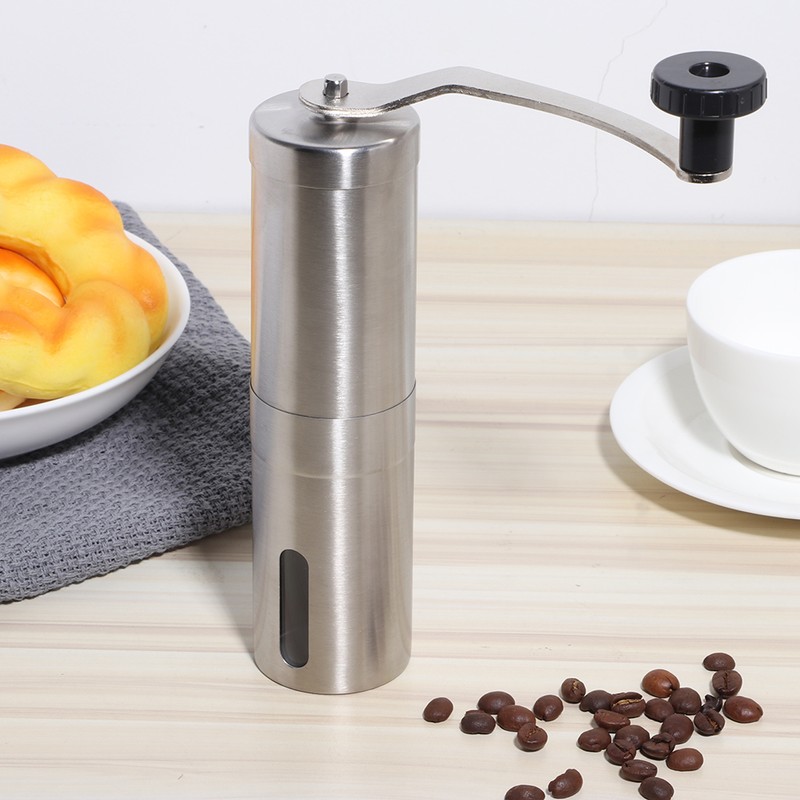 Portable Stainless Steel Manual Coffee Grinder Hand Crank Mill Grinding
