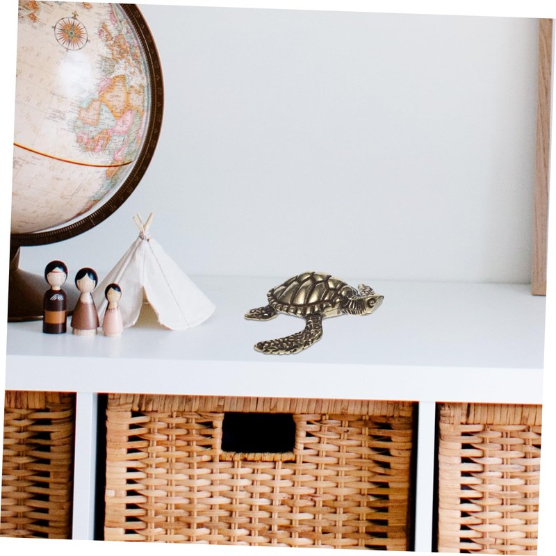 IMIKEYA Brass Decoration Turtle Statue Tortoise Statue Solid Copper Miniature